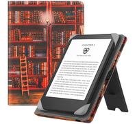 HGWALP Funda Universal para 6" Kindle Paperwhite eReaders, Funda Folio Soporte con Correa Compatible con Kindle/Kindle Paperwhite/Kobo/Tolino/Pocketook/Sony 6 Pulgadas E-Book Reader-Biblioteca