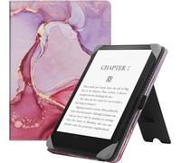 HGWALP Funda Universal para 6" Kindle Paperwhite eReaders, Funda Folio Soporte con Correa Compatible con Kindle 2024/Kindle Paperwhite/Kobo/Tolino/Pocketbook/Sony 6 Pulgadas eReader-Marble Pink
