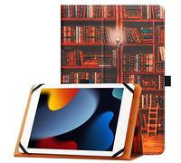 HGWALP Funda Universal para Tableta de 9" -11" Pulgadas, Funda Protectora Universal para Tableta de 9",9.7",10.1",10.2",10.5",10.9",11", con Correa de Mano y función de Soporte-Biblioteca