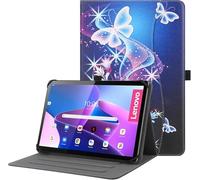 HGWALP Funda universal para tableta de 9",9.7",10.1",10.2",10.5",10.9",11" pulgadas, funda protectora universal para tablet de 9”10,1"10.5" 11", con correa de mano y función de soporte-Mariposa morada