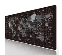 HGWALP Gran almohadilla de ratón de juego World Map mouse pad, con base de Goma antideslizante, almohadilla de teclado extendida gran almohadilla de ratón de escritorio, 31,5 x 11,8