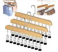 HGYNBCP Organizador de armario for colgar sombreros de madera con 10 clips for ahorrar espacio(3pcs*Wood)