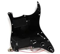 HH - Golpeador precableado para guitarra, con pastillas Humbucker activas de cerámica para piezas de guitarra Fender Strat (negro)