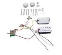 HH - Juego de pastillas de guitarra con arnés de cableado precableado para una fácil instalación y pastillas de guitarra de bobina única de tono superior