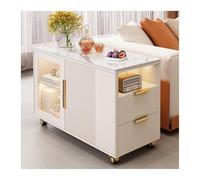 Hhaoran-9868 Aparador Tipo Buffet Aparador de sofá de Pizarra de Lujo Ligero, aparador de Sala de Estar, Mesa Auxiliar extraíble, gabinete de Almacenamiento Mueble Buffet(Khaki)