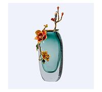 Hhaoran-9868 Jarrón de cristal decorativo de lujo para sala de estar, adornos de estilo chino, adornos para el hogar, jarrones esmaltados de colores de lujo, adecuados para comedor y sala de estar