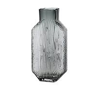 Hhaoran-9868 Jarrón de cristal gris con pliegues transparentes, arreglos florales, accesorios hidropónicos, jarrón de flores, decoración para el hogar, adecuado para comedor y sala de estar