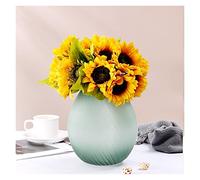 Hhaoran-9868 Jarrón de cristal verde creativo al por mayor, utensilios de arreglo de flores de lirio para sala de estar, adornos hidropónicos para decoración del hogar, adecuado para comedor y sala de