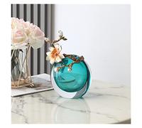 Hhaoran-9868 Jarrón ligero esmaltado de lujo, adornos para sala de estar, porche, mueble de TV, gabinete de vino, decoración del hogar, adornos de manualidades de color esmaltado, adecuados para