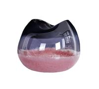 Hhaoran-9868 Jarrón moderno y creativo de cristal rosa para sala de estar, mesa de comedor, jarrón translúcido para decoración de escritorio, adecuado para comedor y sala de estar, decoración del