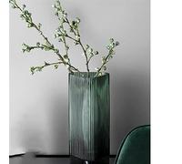 Hhaoran-9868 Jarrón nórdico ligero de lujo a rayas de cristal decoración arreglo floral creativo para sala de estar flores hidropónicas macetas adecuadas para comedor y sala de estar decoración del