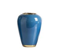 Hhaoran-9868 Jarrón retro chino de cerámica azul para el hogar, sala de estar, decoración de escritorio, jarrón de porcelana, adecuado para comedor y sala de estar, decoración del hogar