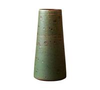 Hhaoran-9868 Jarrón retro de cerámica pequeño medieval de cerámica para el hogar, sala de estar, arreglo floral verde, adorno adecuado para comedor y sala de estar decoración del hogar