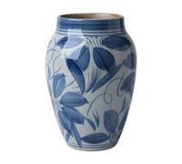 Hhaoran-9868 Jarrón retro de porcelana azul y blanco, cultura del agua, arreglo floral, cerámica rugosa, jarrón pequeño para decoración del hogar, adecuado para comedor y sala de estar, decoración del