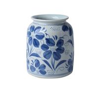 Hhaoran-9868 Jarrón retro de porcelana azul y blanco, jarrón de cerámica, arreglo floral, maceta de cerámica china, adorno de arreglo floral, adecuado para comedor y sala de estar, decoración del