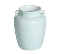 Hhaoran-9868 Jarrón retro simple de porcelana azul y blanca con doble oreja, jarrón para el hogar, sala de estar, arreglo floral, recipiente para flores, adecuado para comedor y sala de estar
