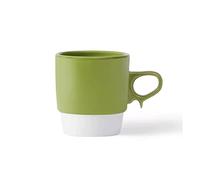 Hhaoran-9868 Juego de tazas de café capuchino de 280 ml, taza de café de cerámica simple, exquisita taza de té de la tarde, diseño creativo, taza de café de oficina (verde)