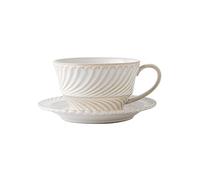 Hhaoran-9868 Juego de tazas de café capuchino de 300 ml, exquisito juego de tazas de café de cerámica para el té de la tarde, taza de cerámica para el hogar