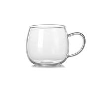 Hhaoran-9868 Juego de tazas de café capuchino de 400 ml, taza de café de vidrio transparente grande con alto valor de belleza, taza de café para el hogar, oficina, retro, taza de café de calibre
