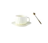 Hhaoran-9868 Juego de tazas de café de capuchino de 250 ml, juego de tazas de café vintage de alta belleza para el hogar, taza de té y plato, exquisita taza de agua de cerámica y juego de tazas de