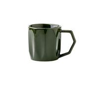Hhaoran-9868 Juego de tazas de café de capuchino de 275 ml, taza de café de cerámica creativa de gran capacidad, diseño doméstico, taza de té de cerámica simple para parejas, taza de café (verde)