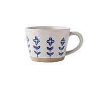 Hhaoran-9868 Juego de tazas de café de capuchino de 300 ml, taza de café de cerámica retro floret personalizada para el hogar, taza de té creativa, taza de desayuno, taza de avena, taza de café