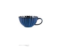 Hhaoran-9868 Juego de tazas de café de capuchino, taza de café vintage, taza pequeña de cerámica, taza de té de la tarde, taza de agua, taza de café (azul)