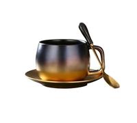 Hhaoran-9868 Juego de tazas de café de capuchino, tazas de café ligeras de lujo, exquisitas tazas de café retro mate de alta calidad para el hogar, té de la tarde, taza de café (A)