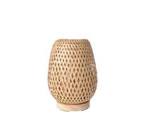 Hhaoran-9868 Lámparas de mesa Lámpara de escritorio, mesita noche, dormitorio, sala estar, luz tejida bambú, casa familia pequeña Lámpara de noche moderna