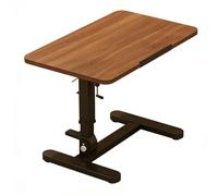 Hhaoran-9868 Mesa Auxiliar Lateral Bed Desk Laptop Adjustable Sofa Side Table Folding Mesa de Centro Decorativa para Sala de Estar(Walnut)
