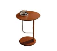 Hhaoran-9868 Mesa Auxiliar Lateral Small Round Side Table Bedroom - Compact Coffee Martini for Spaces Living Room Mesa de Centro Decorativa para Sala de Estar(Cherry Red)