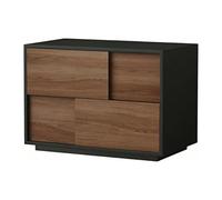 Hhaoran-9868 Mesita de Noche Mesita de Noche con Dos cajones, Base Suelo Paneles escalonados asimétricos for Dormitorio Mesa Auxiliar para Dormitorio(Multi-Colored,Grande)