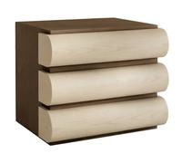 Hhaoran-9868 Mesita de Noche Mesita de Noche Tres cajones con frentes Redondeados y Superficie Superior Oscura for Dormitorio Mesa Auxiliar para Dormitorio(Bruin,Grande)