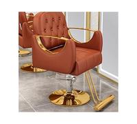 Hhaoran-9868 Silla de barbero Sillas de peluquería específicas for peluquerías, sillas de Corte Que se Pueden Subir, Bajar y Girar. Silla de salón | Taburetes con Ruedas(Orange)