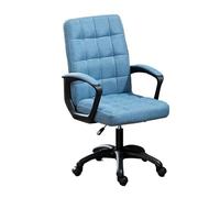 Hhaoran-9868 Silla para Juegos de computadora Silla cómoda, Silla de Oficina en casa con reposabrazos y Ruedas, Respaldo Alto, cojín de Tela, Silla de Estudio, Silla ejecutiva de Oficina(Blue)