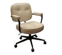 Hhaoran-9868 Silla para Juegos de computadora Silla de Oficina cómoda de Cuero PU for el hogar, Silla de Oficina con Respaldo Medio, Silla de Maquillaje giratoria y elevadora for Dormitorio(Blanco)
