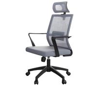 Hhaoran-9868 Silla para Juegos de computadora Silla ergonómica de Malla con Respaldo Alto, Soporte Lumbar y reposacabezas Ajustable, sillas giratorias de Trabajo con Ruedas(Grey)