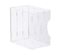 Hhaoran-9868 Soporte para CD Soporte for discos de vinilo totalmente transparente, estante exhibición LP acrílico escritorio, almacenamiento minimalista 3 compartimentos Estante para CD/DVD