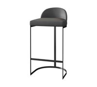 Hhaoran-9868 Taburetes de Bar de Altura Silla de Bar Cuero con Respaldo bajo Hierro, for Restaurante, Isla, balcón, Silla Alta Taburete de mostrador Moderno(Negro)