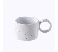 Hhaoran-9868 Taza de café creativa de cerámica de 300 ml con asa para amantes de la familia, taza de café para el hogar, desayuno, taza de leche, taza de café (blanco)
