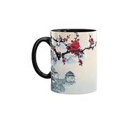 Hhaoran-9868 Taza de café de cerámica de 330 ml, taza de té para oficina, taza de leche, taza de café