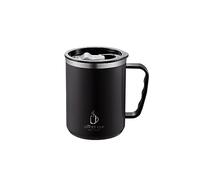 Hhaoran-9868 Taza térmica de 500 ml, de acero inoxidable 304, con asa, a prueba de fugas, aislada al vacío, botella de agua portátil, taza de café (negro)