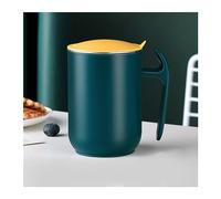 Hhaoran-9868 Tazas de 550 ml de capacidad de taza de acero inoxidable 304 con tapa, taza de café y leche, extraíble y lavable, taza de café de regalo, taza de café (verde oscuro)