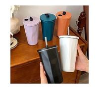 Hhaoran-9868 Tazas de 600 ml, 1 taza de café al vacío, botella de acero inoxidable, capacidad de capacidad, botella de agua, botella aislada al vacío, taza de café (naranja)