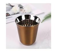 Hhaoran-9868 Tazas de café expreso de acero inoxidable de 160 ml, para café, leche, agua, bebidas, desayuno, taza de café aislada (dorado)