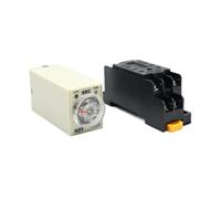 HHB18I Temporizador de retardo H3Y-2 AC110V 220V 380V DC12V 24V con Enchufe Base botón Giratorio de retardo de Encendido DPDT 0-60Min Temporizador relé de Tiempo(AC 220,0-3 Minute)