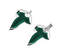 HhBdy 1 broche de hoja verde y 1 broche esmaltado para el pelo, elegante broche de chal, alfiler elfo, alfiler de señor de los anillos, regalos para mujeres y hombres, cosplay, broche de capa, regalos