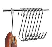 HhBdy 50 Piezas Ganchos en forma de S, Gancho para carnicero, Ganchos de Carne de Acero Inoxidable, 17cm Ganchos de Carne con Punta Afilada para Baño, Dormitorio, Oficina, Cocina, Tienda