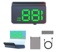 HhBdy Head Up Display, 9 cm Velocimetro Coche USB Plug and Play Velocimetro Digital GPS Universal Pantalla Car Head Up Display con Capota para Todo Tipo de Vehículos (Luz Verde)