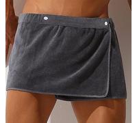 HhBdy Toalla Sauna para Hombre, Toalla de Sauna con Cierre de Gancho y Bucle de Banda Elástica, Gris, Poliéster